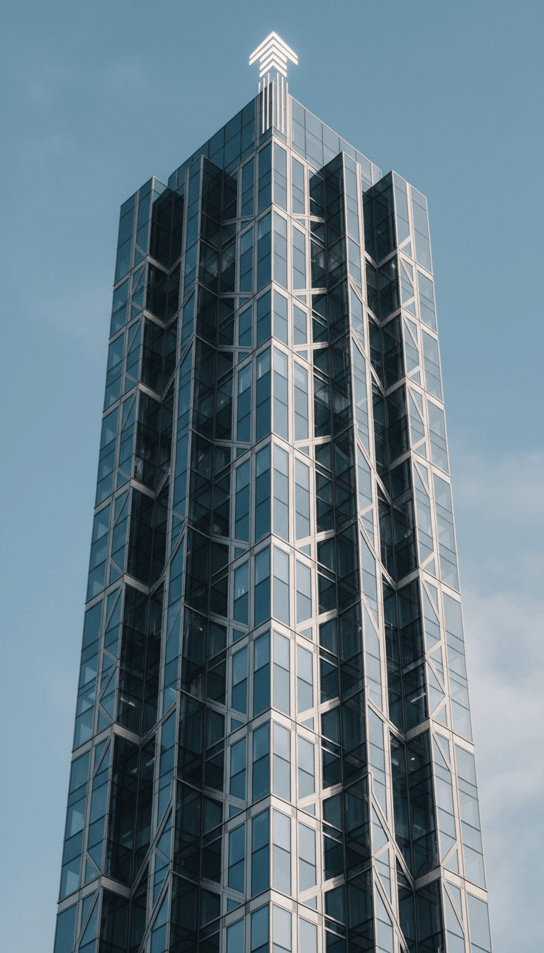 Geometric architecture of a Calgary building in black and white