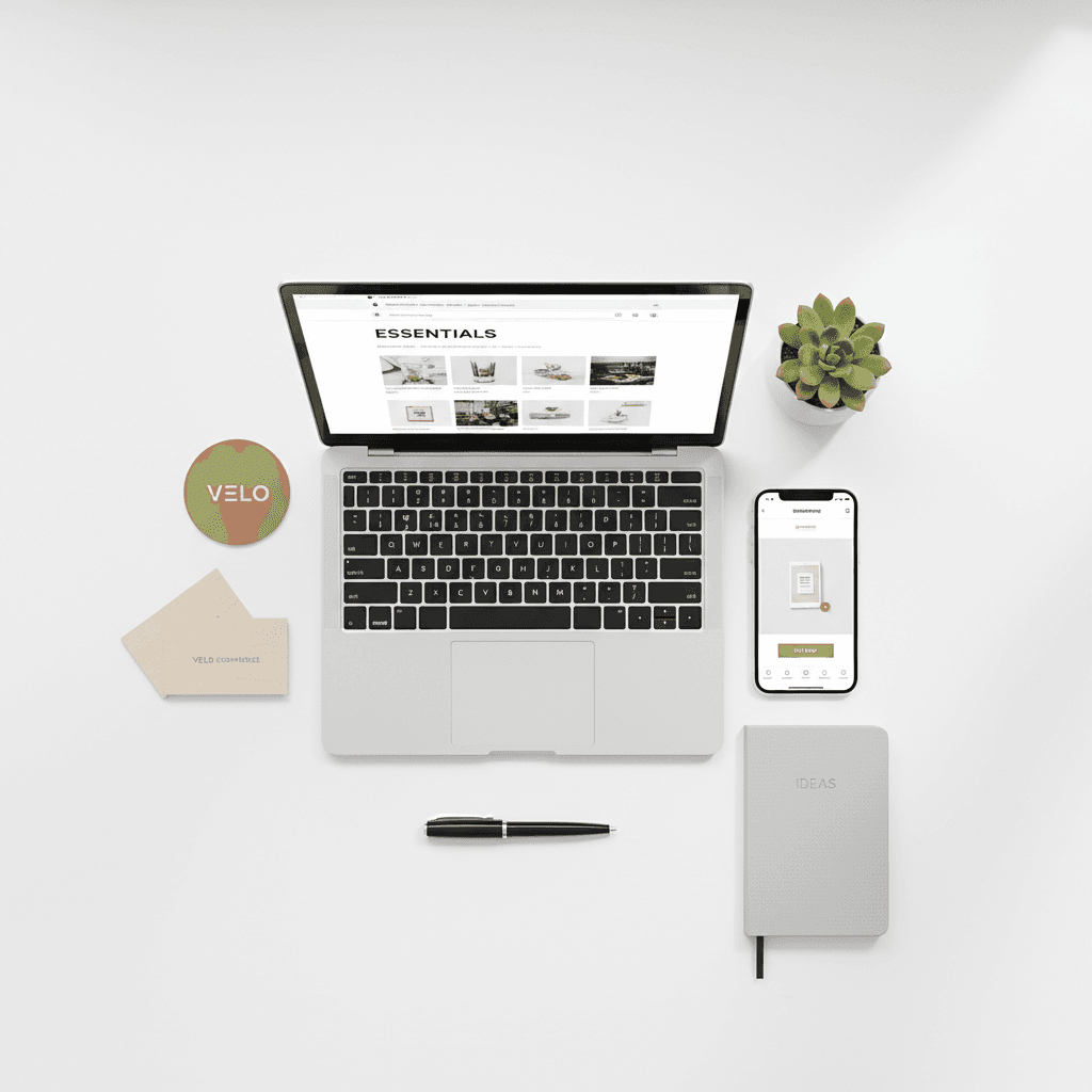 Newsstand-style display styled for a product launch